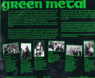 Rear cover of the Green Metal Album, Blackwych 2nd from right see small image